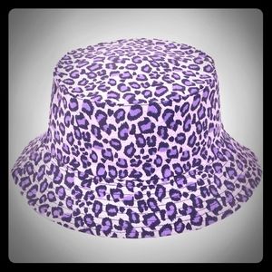 Purple leopard print hat